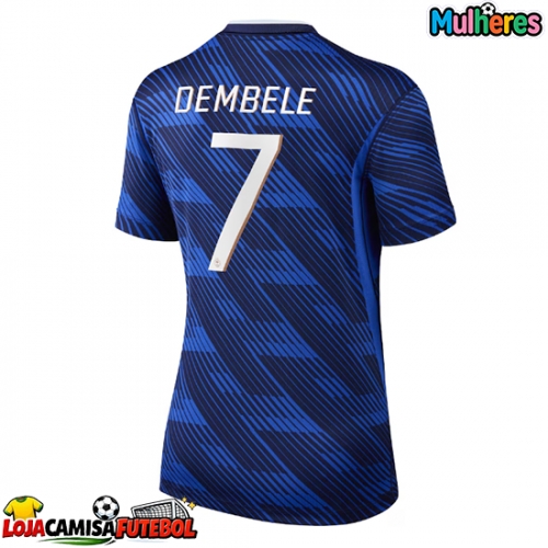 Camisa de Futebol França Ousmane Dembele #7 Equipamento Principal Mulheres Mundo 2026 Manga Curta